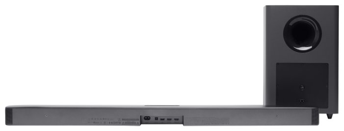 JBL Bar 2.1 Deep Bass разъёмы подключения — вид снизу на порты HDMI, оптику и USB