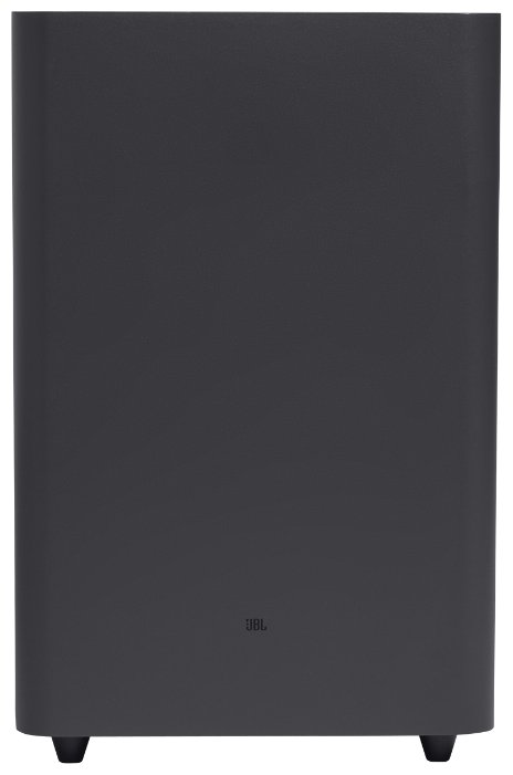 JBL Bar 2.1 Deep Bass беспроводной сабвуфер — задняя панель и логотип JBL