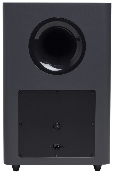 JBL Bar 2.1 Deep Bass задняя панель сабвуфера — порт фазоинвертора и разъёмы питания