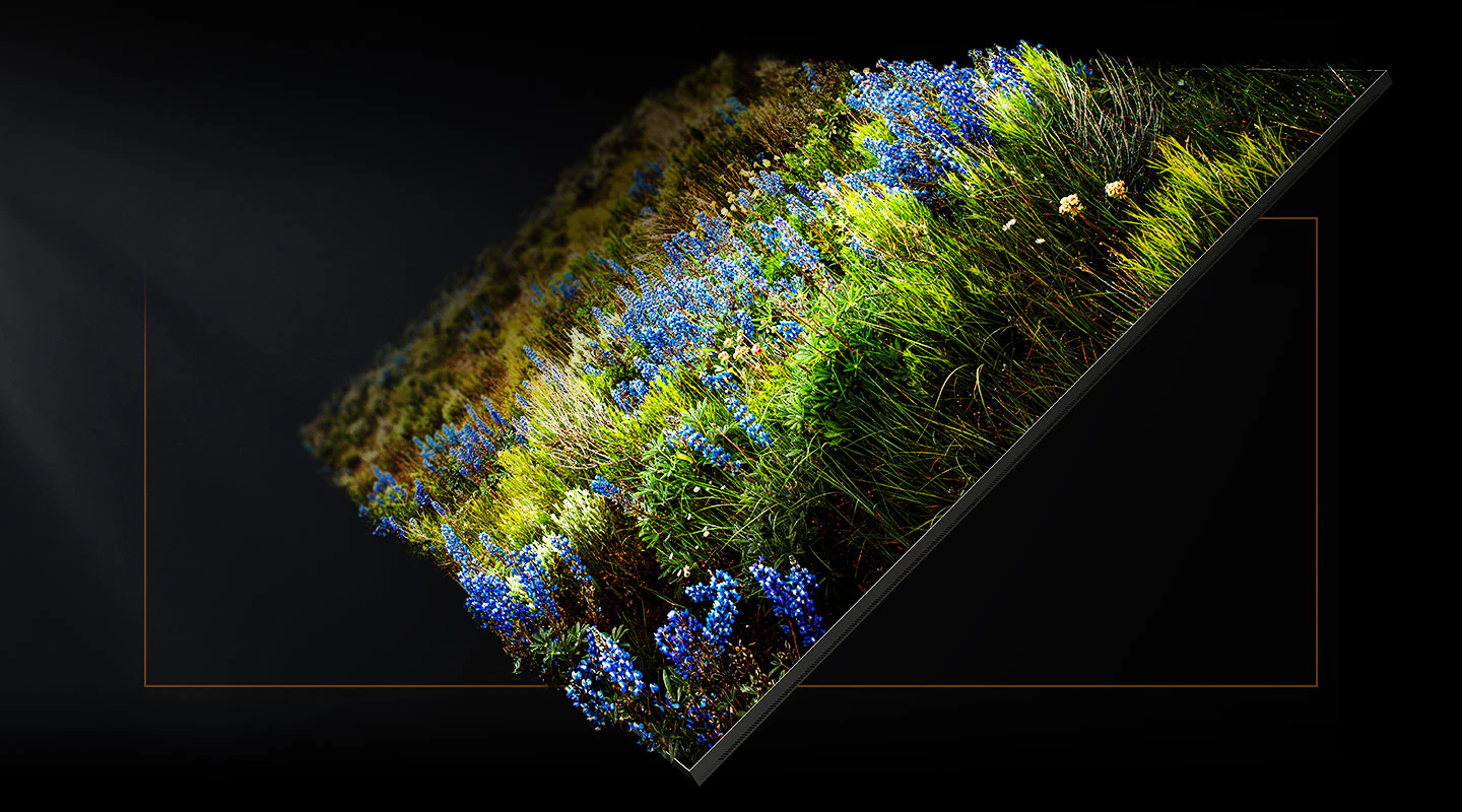 Colorful flowers are growing from a MICRO LED module to simulate authentic color representation.