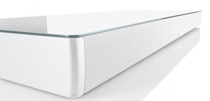 Canton Smart Sounddeck 100 white боковой профиль белый корпус решетка динамиков