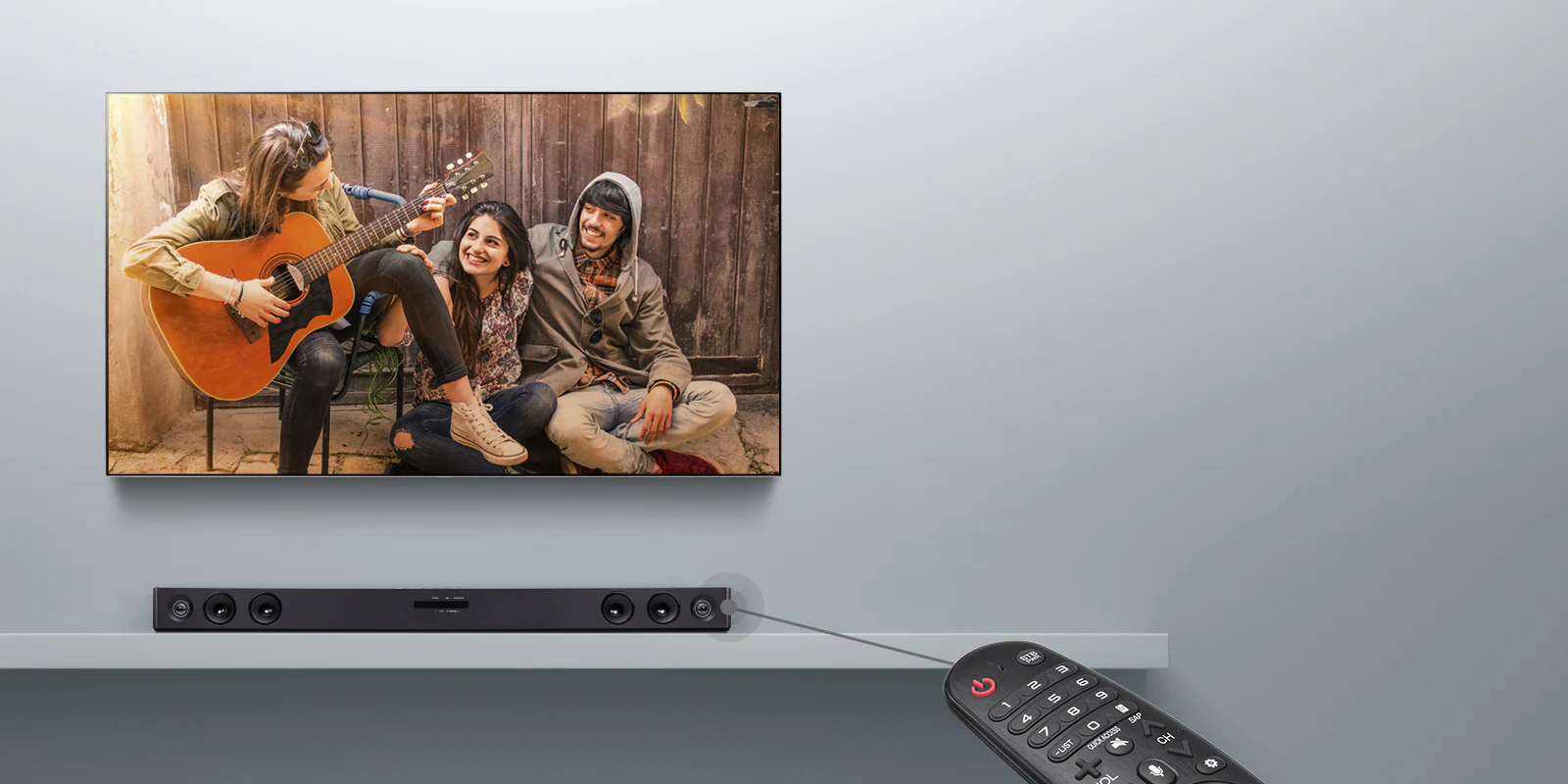 LG SQC2 управление пультом ДУ — схема синхронизации пульта с саундбаром