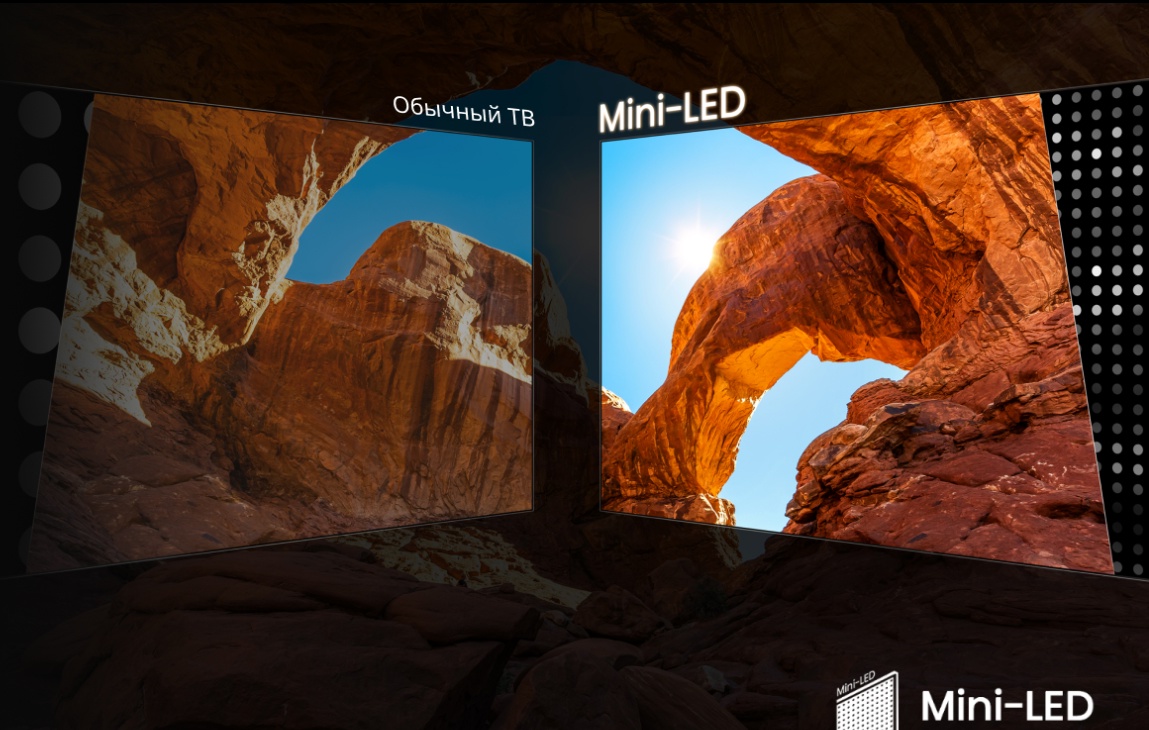Hisense 75E8Q — Mini-LED панель, высокая контрастность и яркость