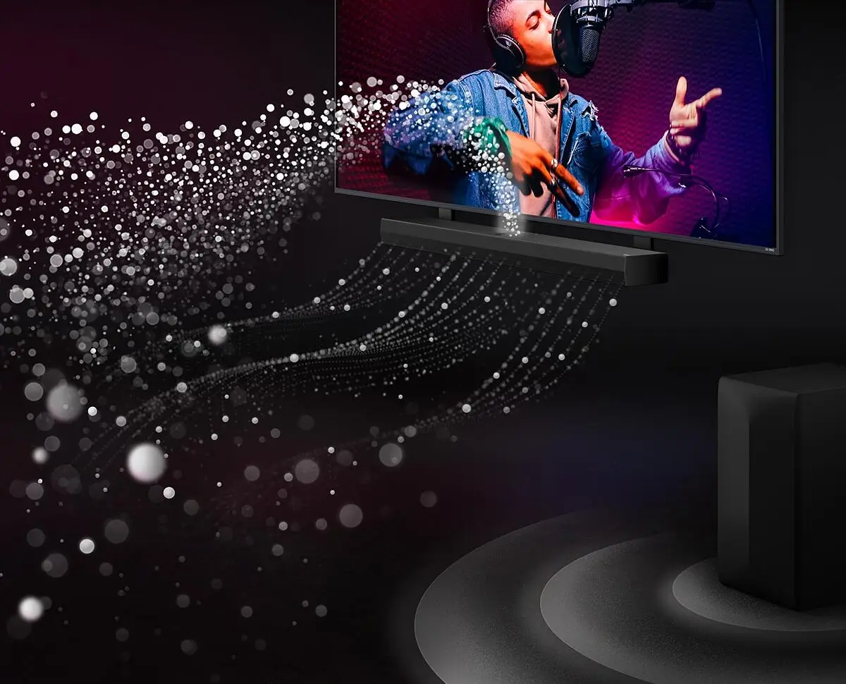 LG S70TY визуализация объёмного звука &mdash; цветные брызги, аудиоэффекты Dolby Atmos
