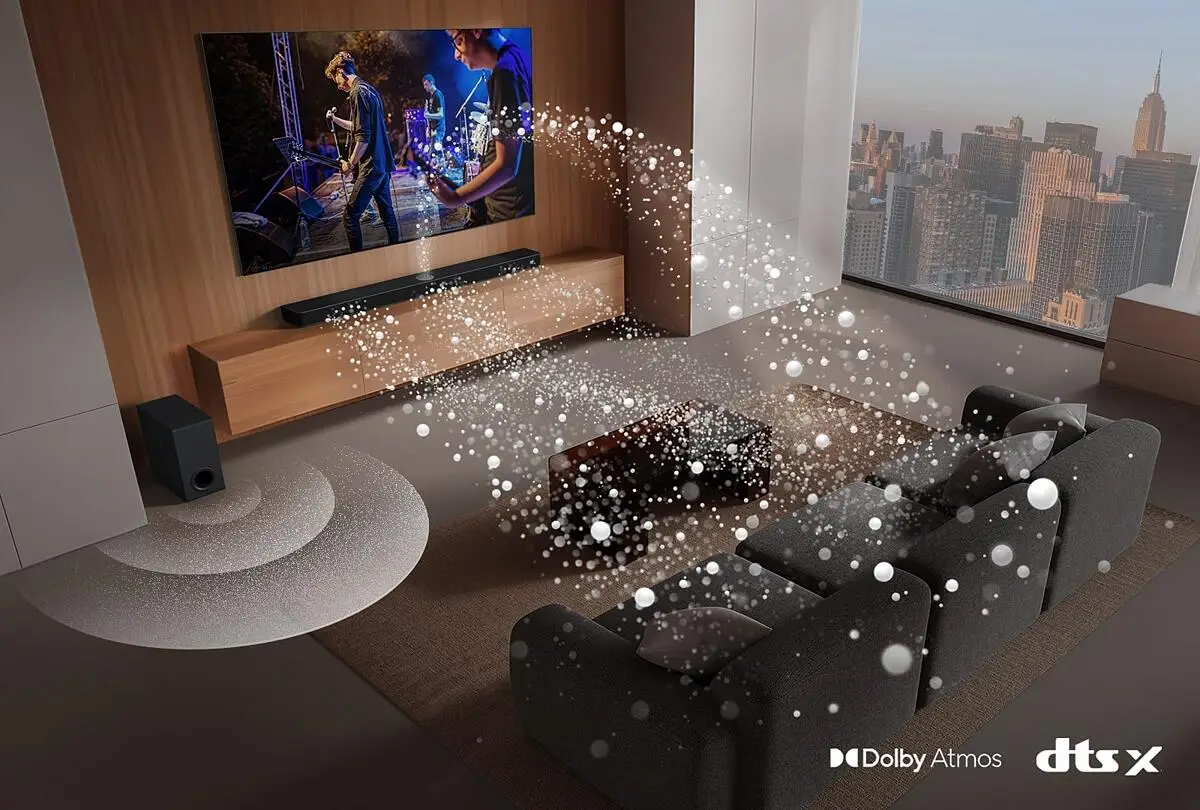LG S70TY объёмный звук Dolby Atmos DTS:X &mdash; визуализация пространственного аудио в комнате