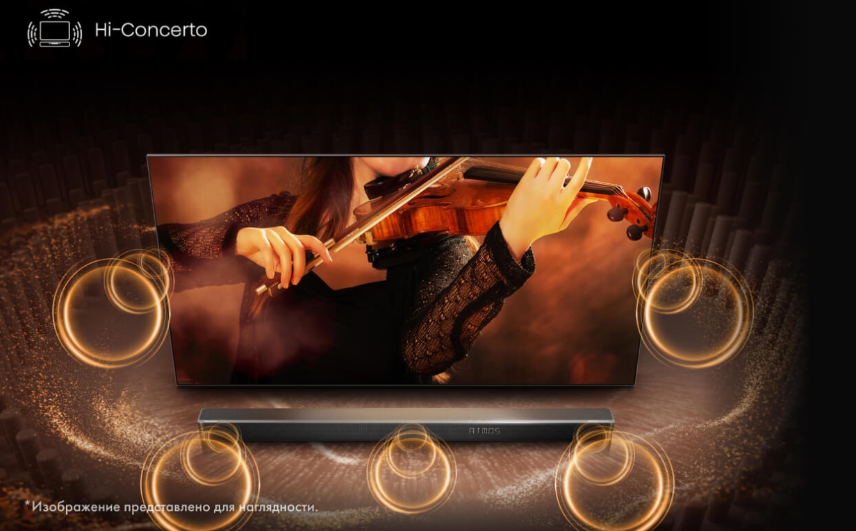 Hi-Concerto — синхронная работа Hisense 75U7Q с саундбаром